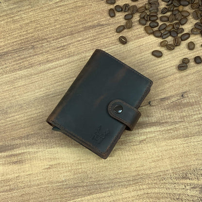 Orlando – RFID Premium Kartenhalter, Wallet inkl. Münzfach aus echtem Leder