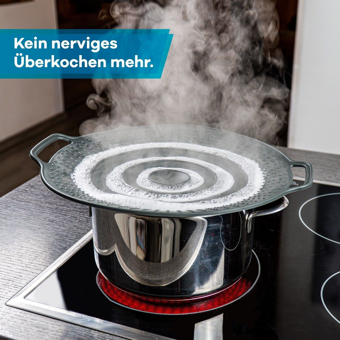 Überkochschutz Überlaufschutz Silikon Spritz Schutz Für Töpfe Pfannen Topfdeckel