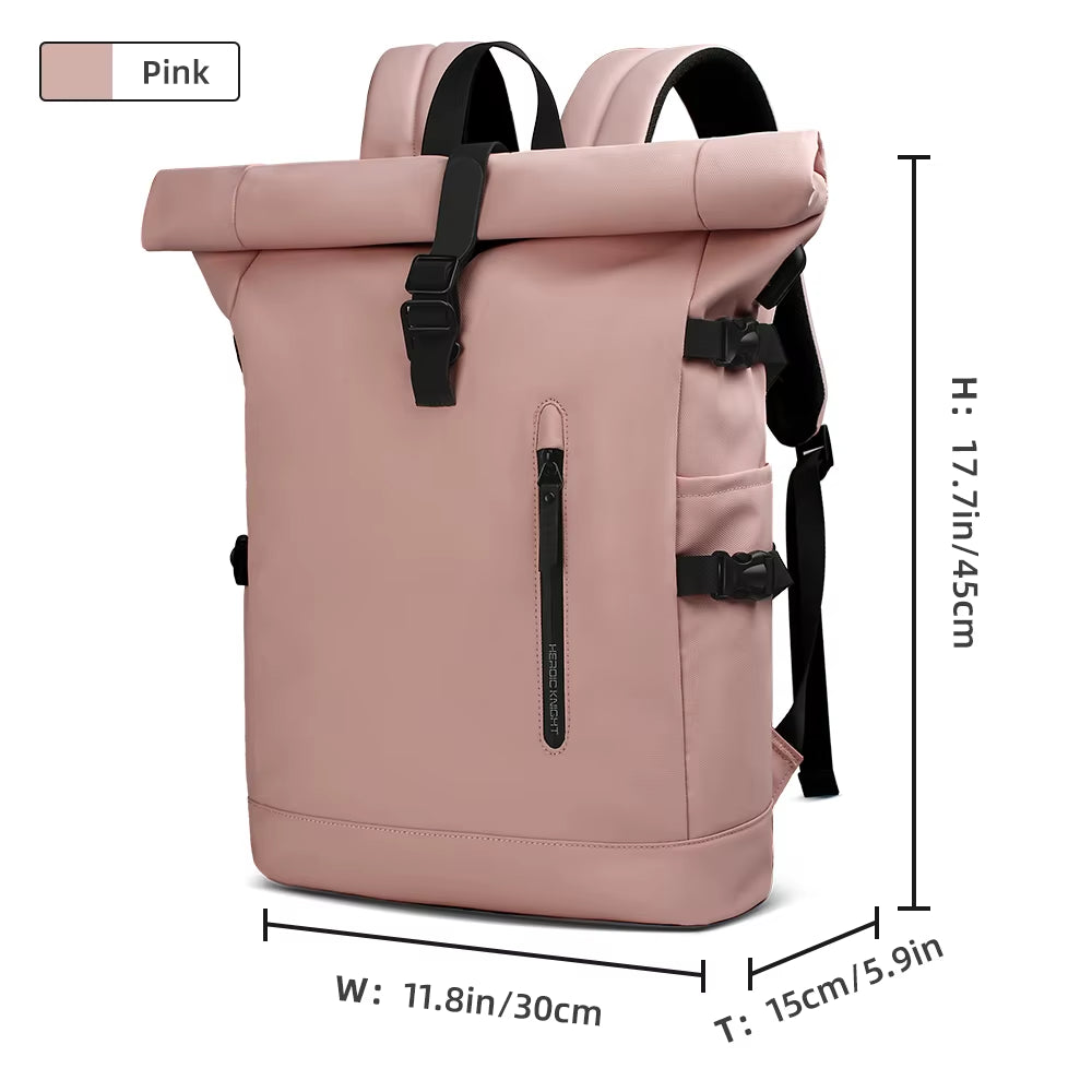 Expandable Travel Backpack Men Large Capacity Waterproof 15.6” Laptop Bag Hiking Rucksack Cycling Daypack Bag with USB Port