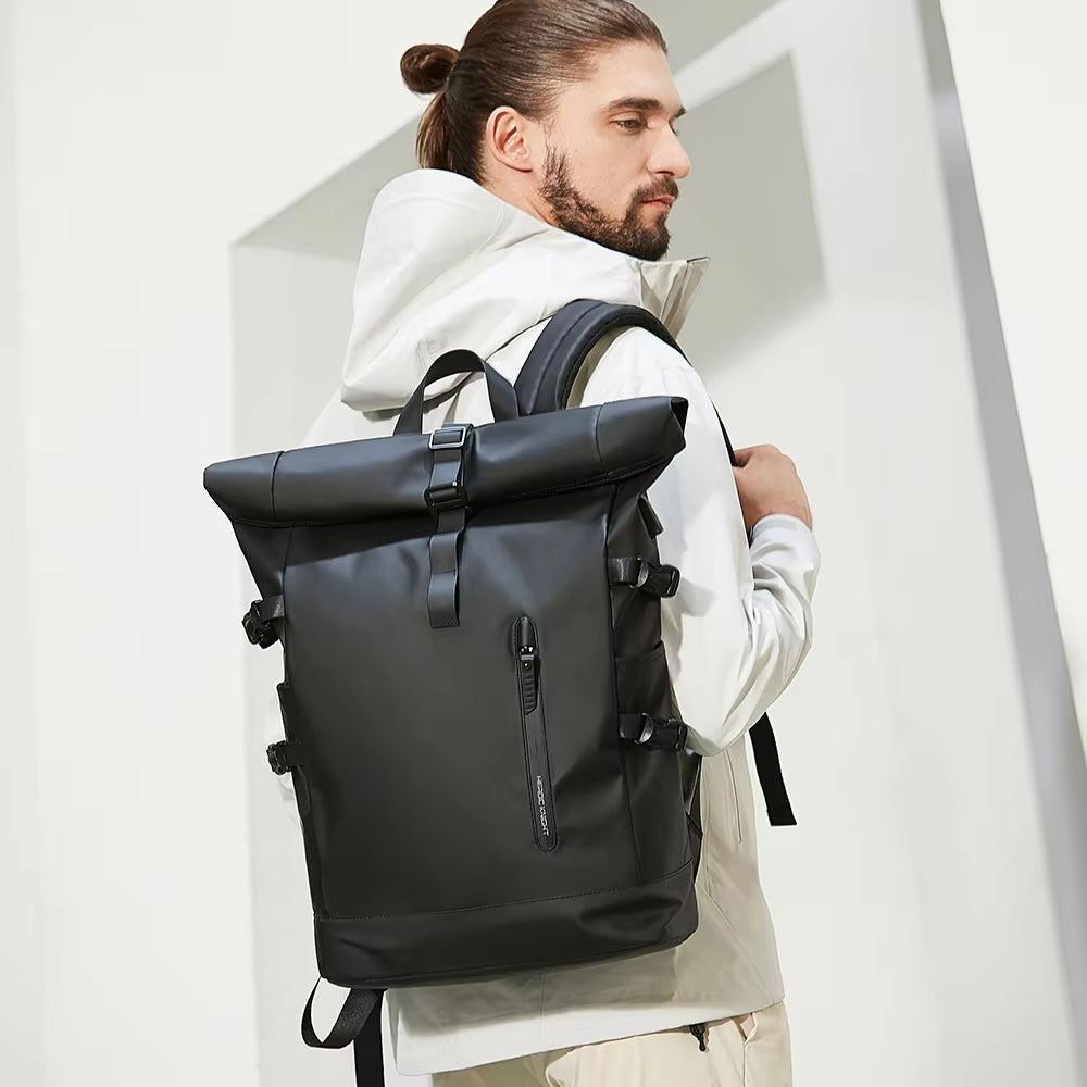 Expandable Travel Backpack Men Large Capacity Waterproof 15.6” Laptop Bag Hiking Rucksack Cycling Daypack Bag with USB Port