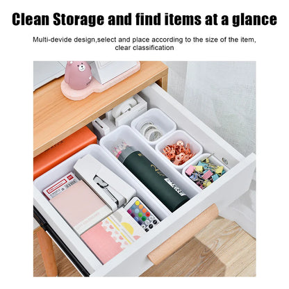 Storage Drawer Storage Box Kitchen Bathroom Storage Trays Closet Cover Sundries Jewellery Holder 8Pc/Set Make up Organizer Box