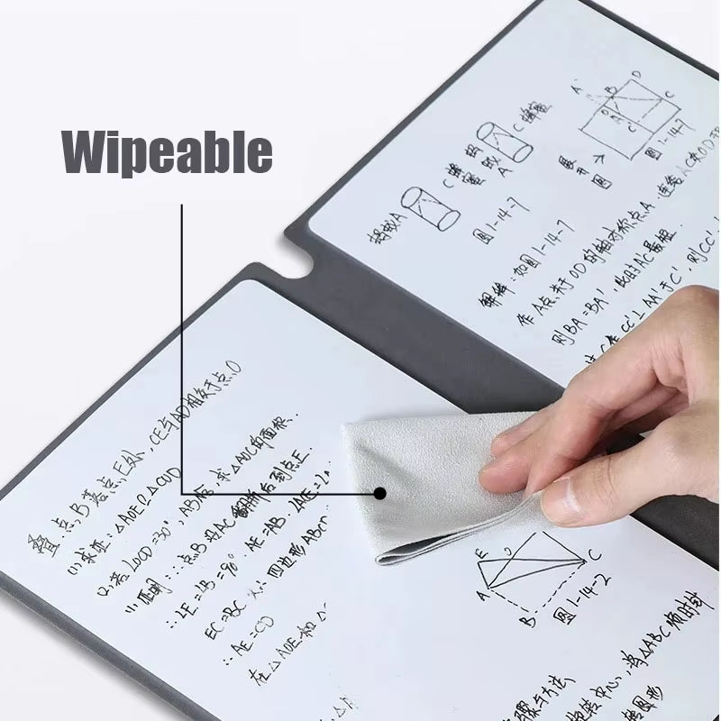 A5 Reusable Whiteboard Notebook Memo Book with Free Whiteboard Pen Erasing Cloth Weekly Planner Portable Notebooks