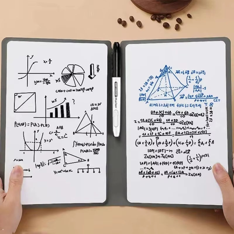 A5 Reusable Whiteboard Notebook Memo Book with Free Whiteboard Pen Erasing Cloth Weekly Planner Portable Notebooks