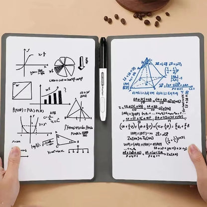 A5 Reusable Whiteboard Notebook Memo Book with Free Whiteboard Pen Erasing Cloth Weekly Planner Portable Notebooks