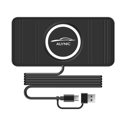 Kabelloses Ladepad Auto 15W – Rutschfestes Schnellladegerät mit Silikon-Halterung für iPhone, Samsung, Huawei & alle Qi-Geräte