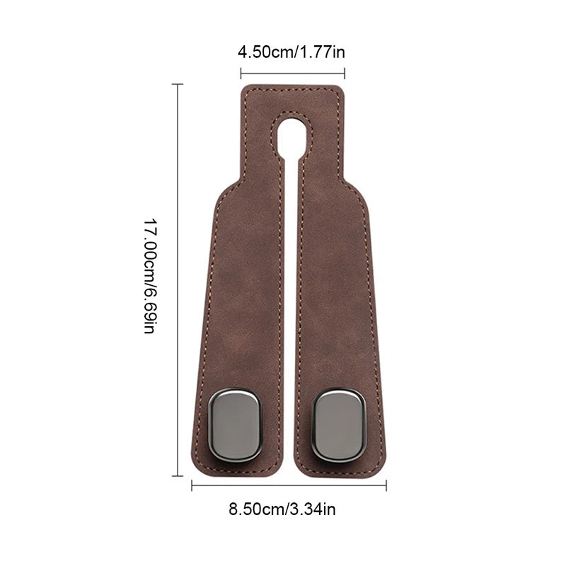 Quality Car Headrest Hook Premium Suede Rear Seat Hanging Dual Hook 20KG Large Load-Bearing Alloy Hook Hanger Universal