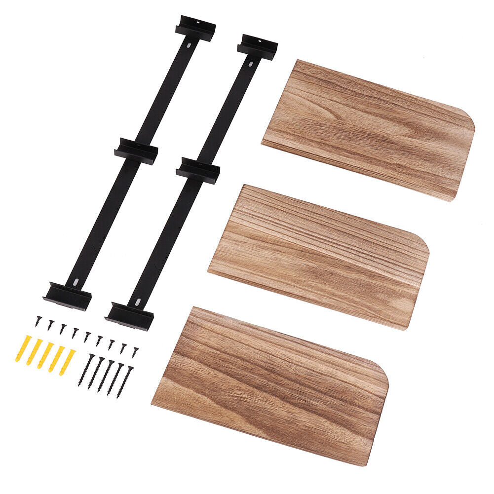 3 Ablagen Wandregal Hängeregal Schweberegal Board Holz Für Küchen Bad Bücher DHL