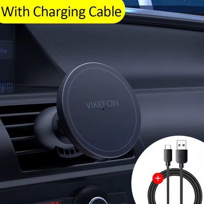 VIKEFON 30W Magnetic Car Wireless Charger for Iphone 12 13 14 15 Pro Max Air Vent Car Phone Holder Stand Fast Car Charging
