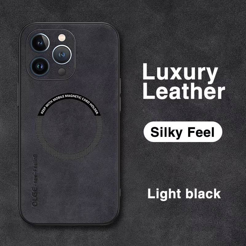 For Magsafe Luxury Leather Shockproof Phone Cases for Iphone 16 15 14 13 12 11 Pro Max 16E plus Magnetic Wireless Charging Cover