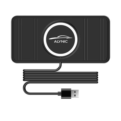 Kabelloses Ladepad Auto 15W – Rutschfestes Schnellladegerät mit Silikon-Halterung für iPhone, Samsung, Huawei & alle Qi-Geräte