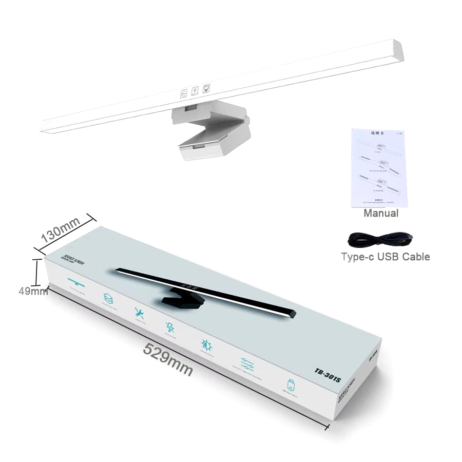 Monitor Lichtleiste 50 cm – dimmbare LED Bildschirmlampe mit 3 Farbtemperaturen, USB-Anschluss & Blendfreiheit für Büro, Gaming & Homeoffice