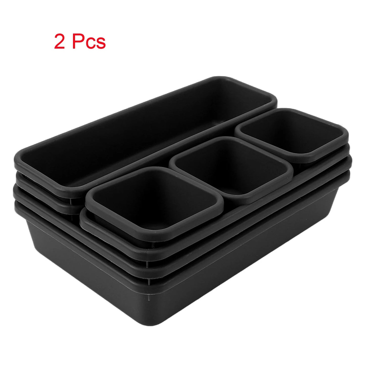 Schubladen Organizer Set 8-teilig – stapelbare Aufbewahrungsboxen in verschiedenen Größen, flexibel kombinierbar für Küche, Bad & Schminktisch