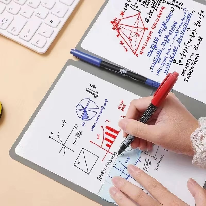 A5 Reusable Whiteboard Notebook Memo Book with Free Whiteboard Pen Erasing Cloth Weekly Planner Portable Notebooks