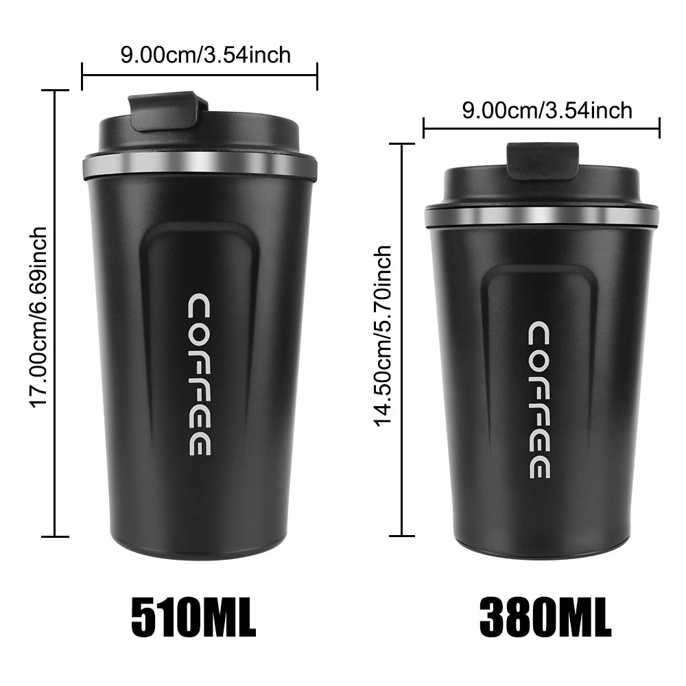 Edelstahl Thermobecher 380/510 ml – Doppelwandig isoliert, auslaufsicher & BPA-frei, Thermotasse für Kaffee, Tee & kalte Getränke