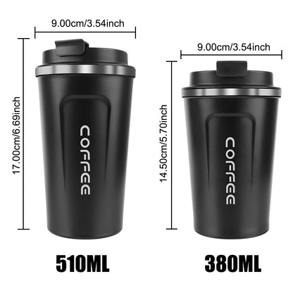 Edelstahl Thermobecher 380/510 ml – Doppelwandig isoliert, auslaufsicher & BPA-frei, Thermotasse für Kaffee, Tee & kalte Getränke