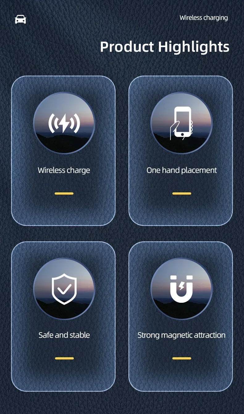 Magnetische Auto Handyhalterung mit Wireless Charger – 15W Schnellladegerät für iPhone 12–15, 360° drehbar & stabil