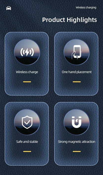Magnetische Auto Handyhalterung mit Wireless Charger – 15W Schnellladegerät für iPhone 12–15, 360° drehbar & stabil