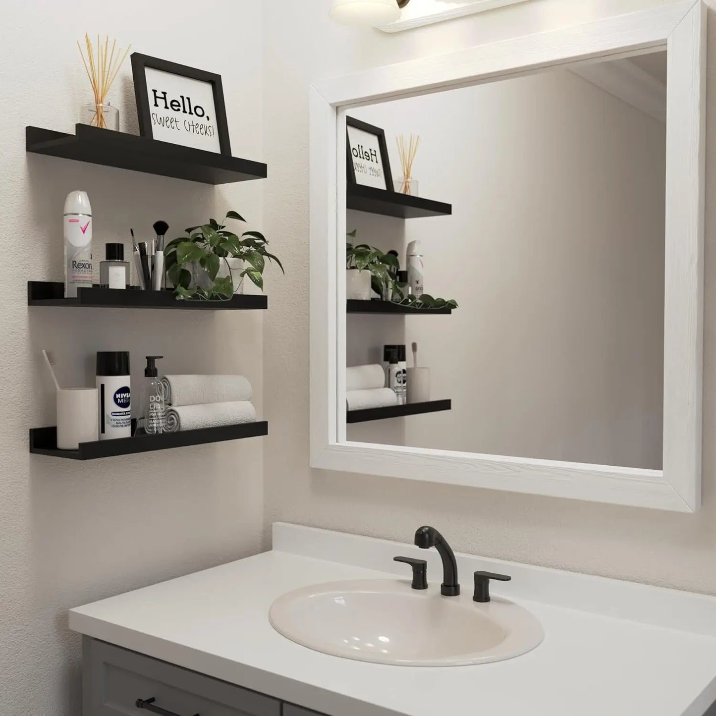 Aluminum Alloy Living Room Floating Shelves No Drilling Bedroom Decoration Wall Shelves Bathroom Shelf Books Plants Ledge