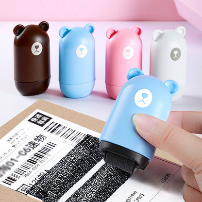 Adressschutz Stempelroller – Datenschutz-Stempel für Pakete, Briefe & Dokumente, schnelltrocknend, wasserfest & nachfüllbar