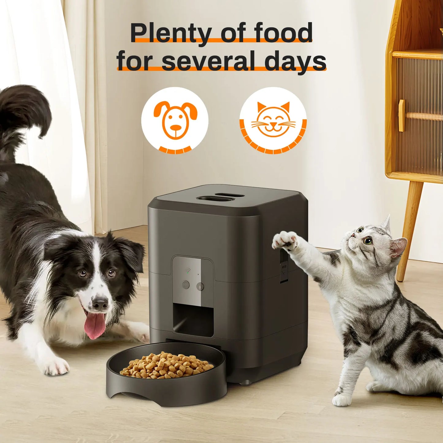 Automatischer Futterautomat für Katzen & Hunde – 2L Smart Pet Feeder mit App-Steuerung, Timer & Doppelstromversorgung