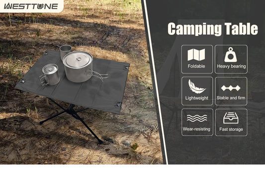Faltbarer Campingtisch – Ultraleicht & stabil mit Aluminiumrahmen, 1680D Oxford-Tischplatte & Tragetasche – Ideal Für Camping, Picknick & Outdoor