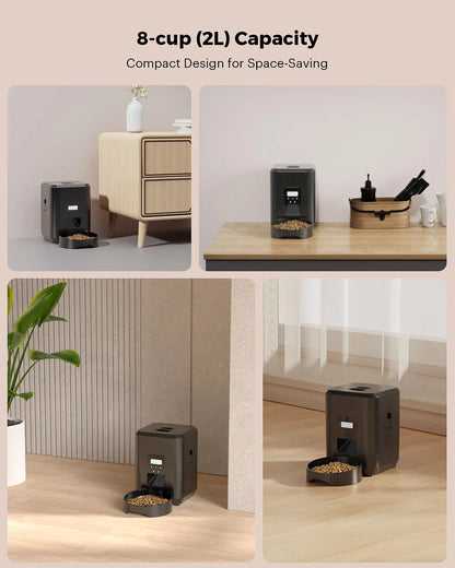 Automatischer Futterautomat für Katzen & Hunde – 2L Smart Pet Feeder mit App-Steuerung, Timer & Doppelstromversorgung