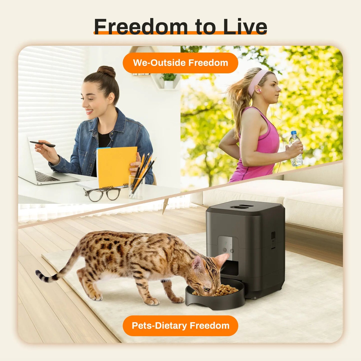 Automatischer Futterautomat für Katzen & Hunde – 2L Smart Pet Feeder mit App-Steuerung, Timer & Doppelstromversorgung