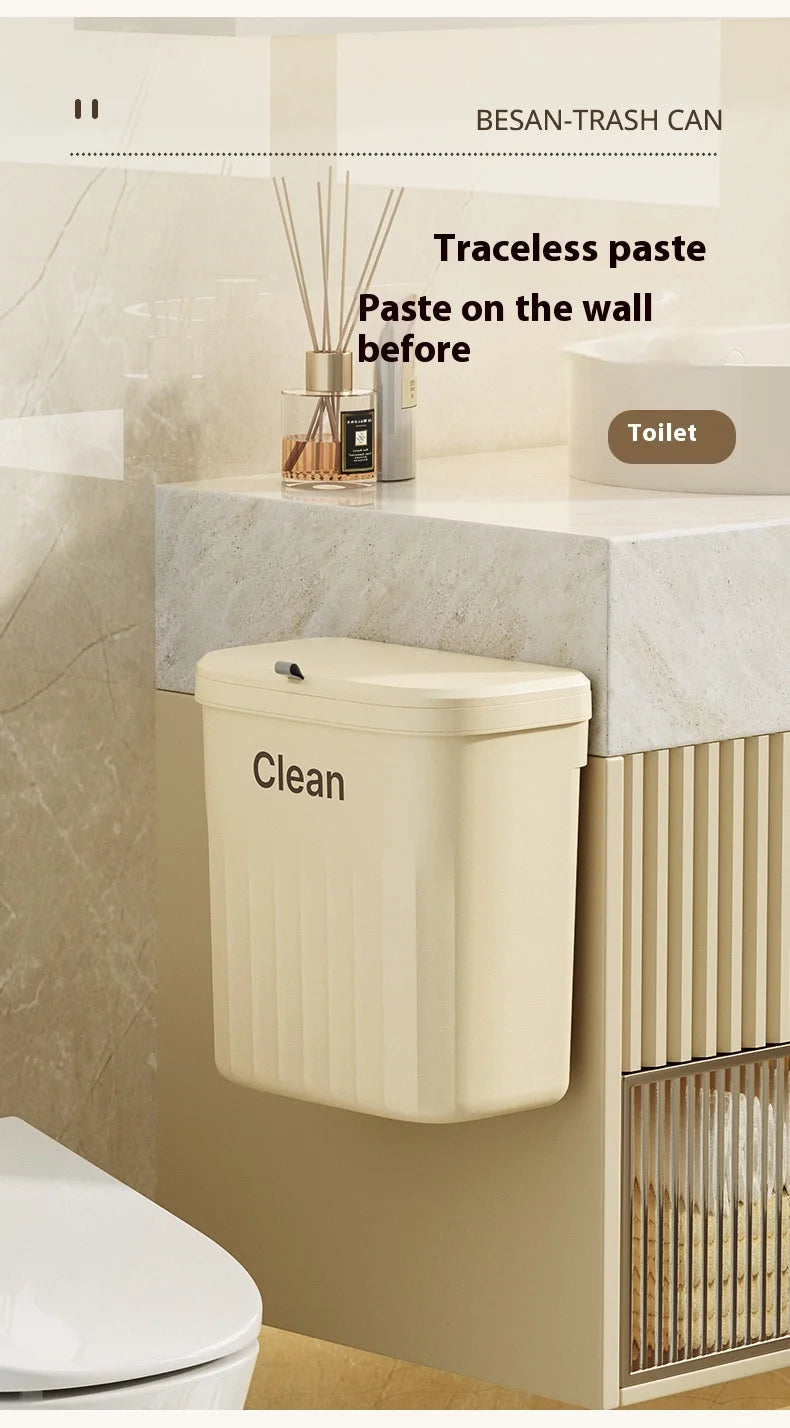 Wandmontierbarer Küchen-Mülleimer mit Deckel – 8,5L/12L Hänge-Abfalleimer für Schrank & Wand, geruchsdicht & platzsparend