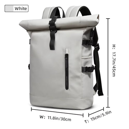 Expandable Travel Backpack Men Large Capacity Waterproof 15.6” Laptop Bag Hiking Rucksack Cycling Daypack Bag with USB Port