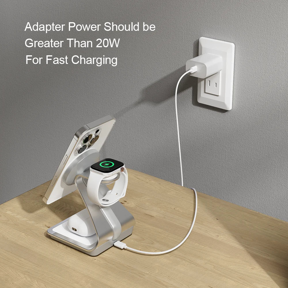 Bonola Magnetic 3 in 1 Wireless Charger for Iphone 16/15/13/14 Pro/12 30W Wireless Charging Station for Apple Watch/Airpods Pro