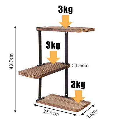 3 Ablagen Wandregal Hängeregal Schweberegal Board Holz Für Küchen Bad Bücher DHL