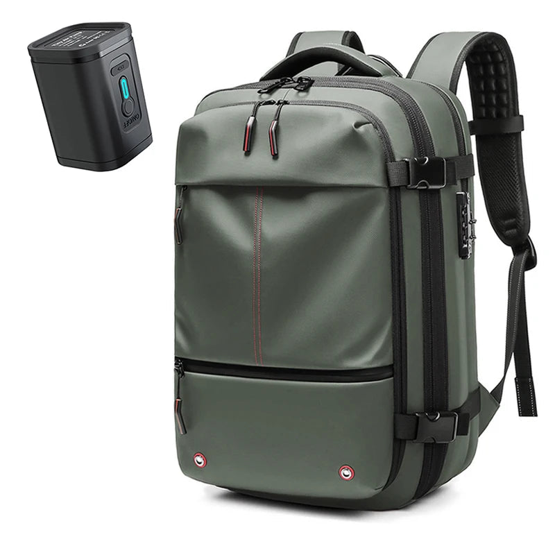 Reise-Laptop-Rucksack 17 Zoll mit Vakuum-Kompression – Erweiterbarer Business- & Schulrucksack bis 60L, wasserdicht, diebstahlsicher & TSA-Schloss
