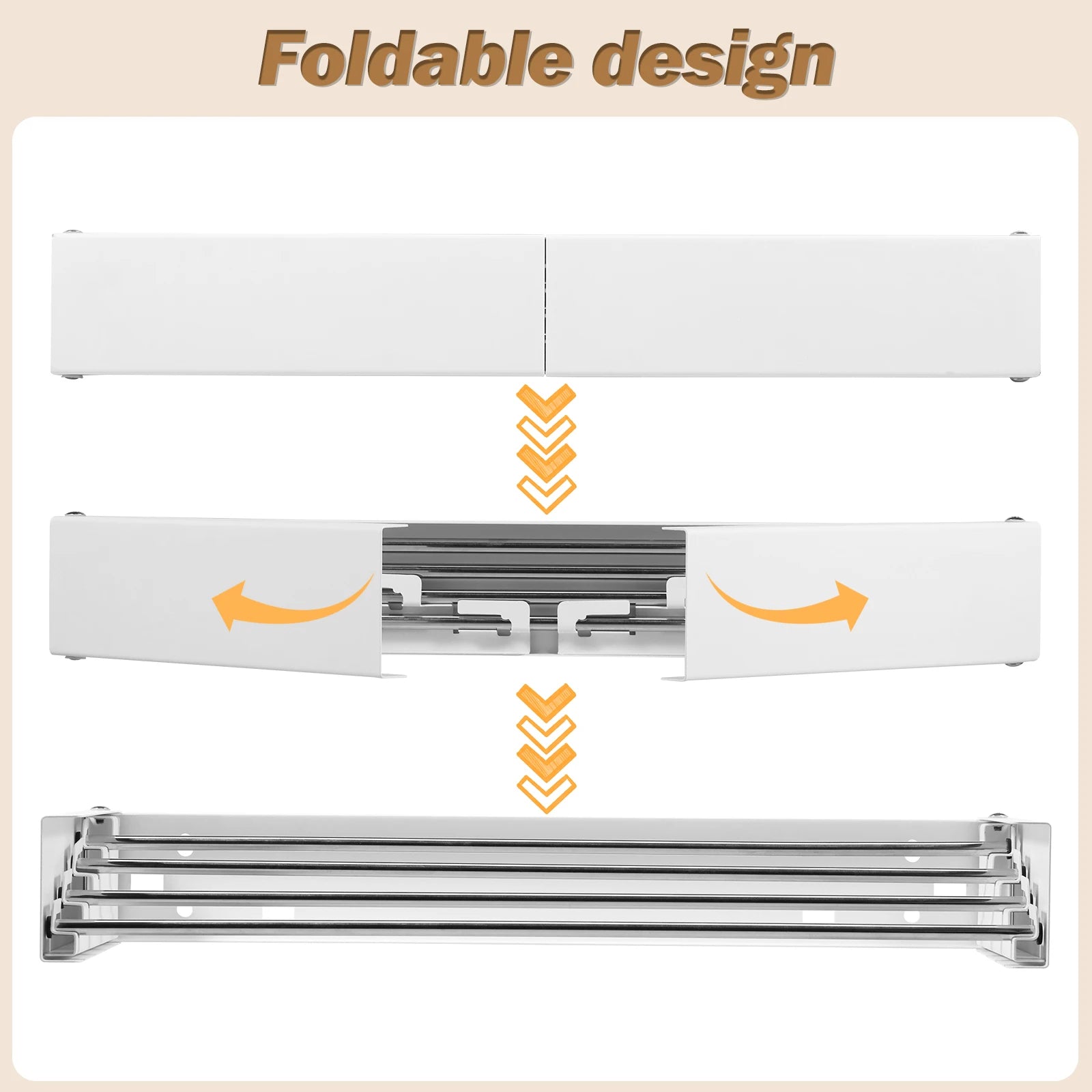 Folding Clothes Hanger Stainless Steel Laundry Drying Rack Wall Mount Travel Indoor Balcony Towel Bar Collapsible Drying Rack