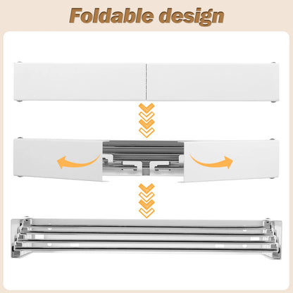 Folding Clothes Hanger Stainless Steel Laundry Drying Rack Wall Mount Travel Indoor Balcony Towel Bar Collapsible Drying Rack