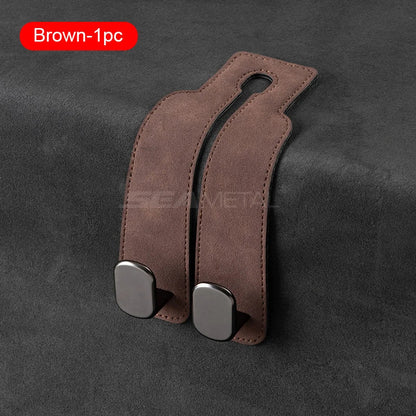 Auto-Kopfstützenhaken Doppelhaken aus Wildleder – Universal Organizer & Handyhalter, bis 20 kg belastbar für Taschen, Jacken & Einkäufe