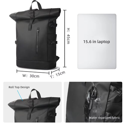 Expandable Travel Backpack Men Large Capacity Waterproof 15.6” Laptop Bag Hiking Rucksack Cycling Daypack Bag with USB Port