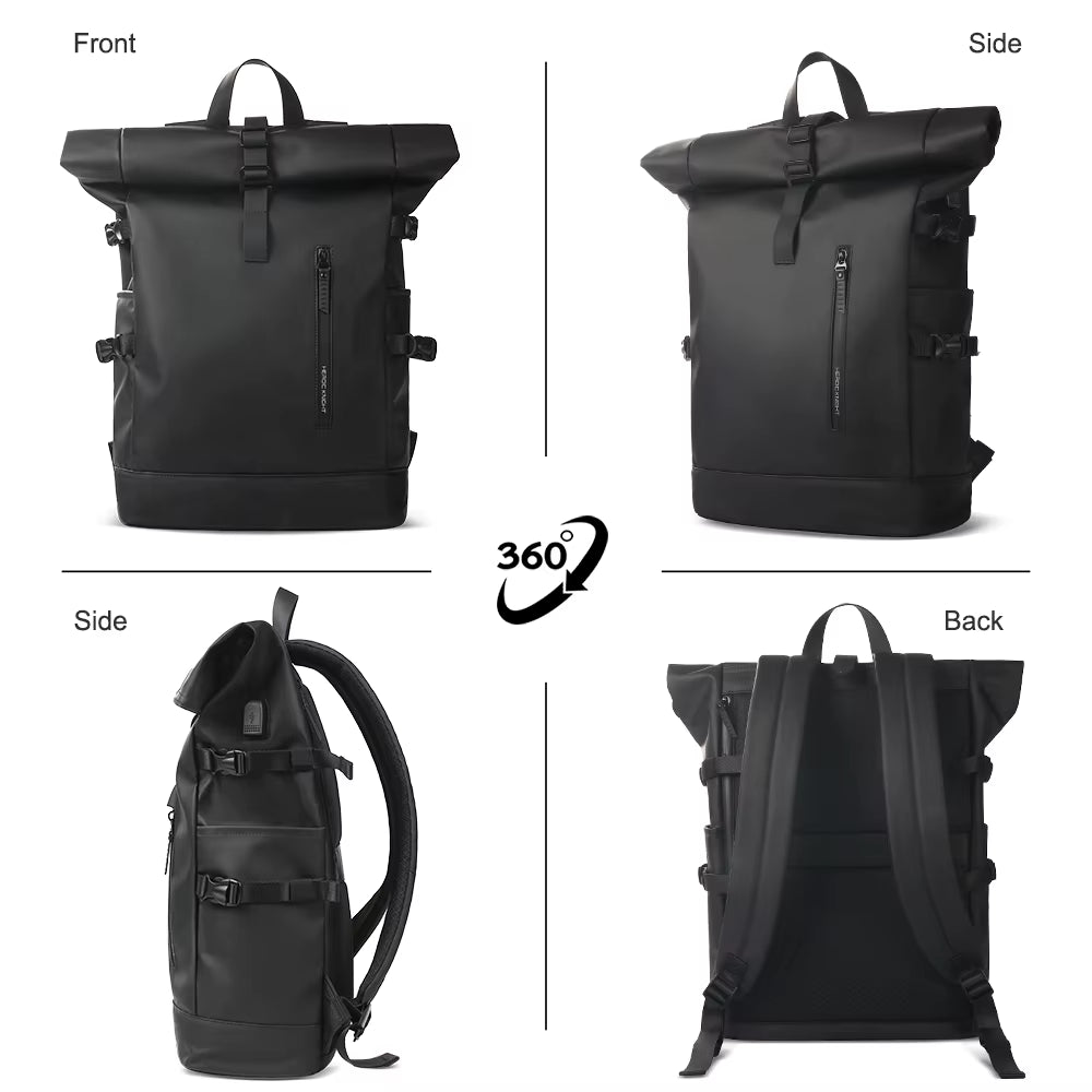 Expandable Travel Backpack Men Large Capacity Waterproof 15.6” Laptop Bag Hiking Rucksack Cycling Daypack Bag with USB Port