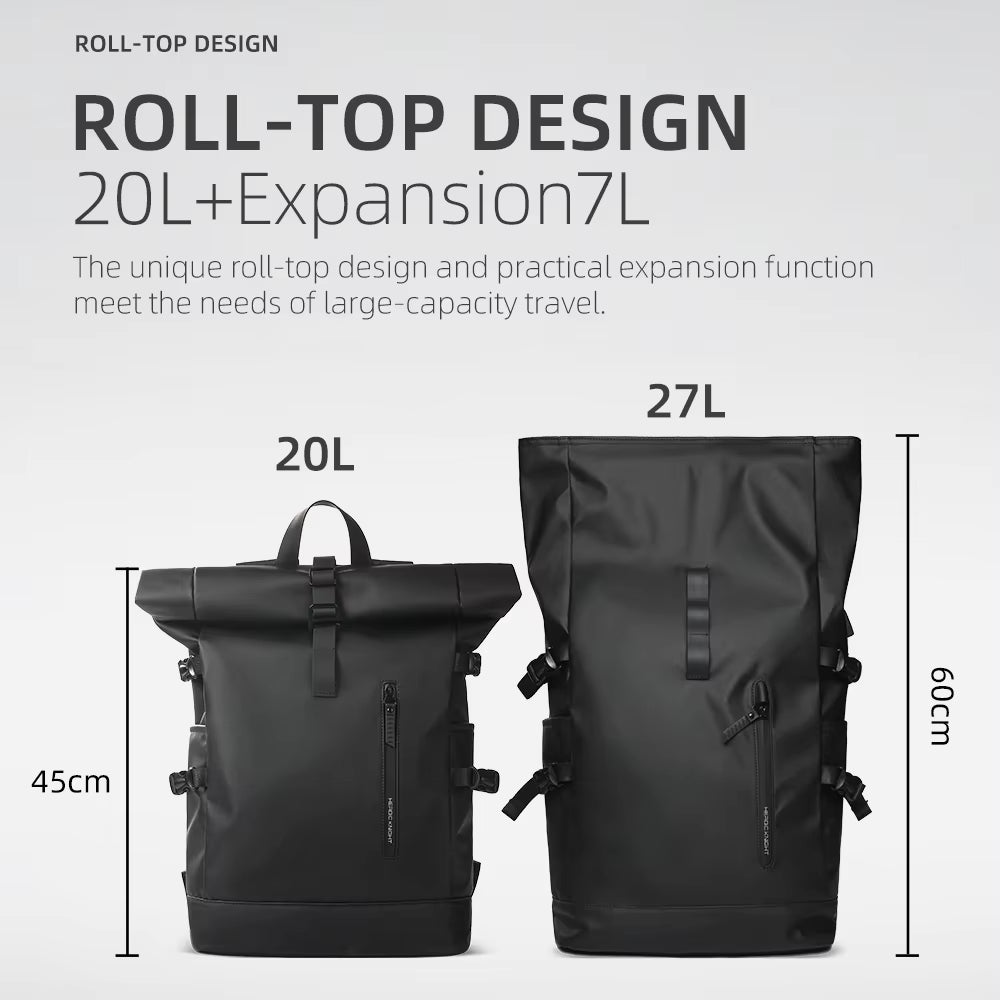 Expandable Travel Backpack Men Large Capacity Waterproof 15.6” Laptop Bag Hiking Rucksack Cycling Daypack Bag with USB Port