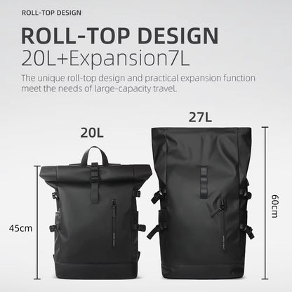 Expandable Travel Backpack Men Large Capacity Waterproof 15.6” Laptop Bag Hiking Rucksack Cycling Daypack Bag with USB Port