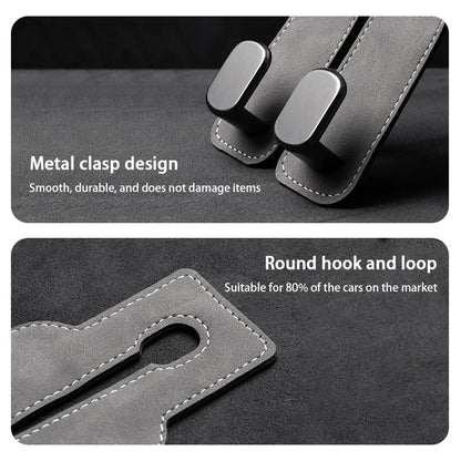 Quality Car Headrest Hook Premium Suede Rear Seat Hanging Dual Hook 20KG Large Load-Bearing Alloy Hook Hanger Universal