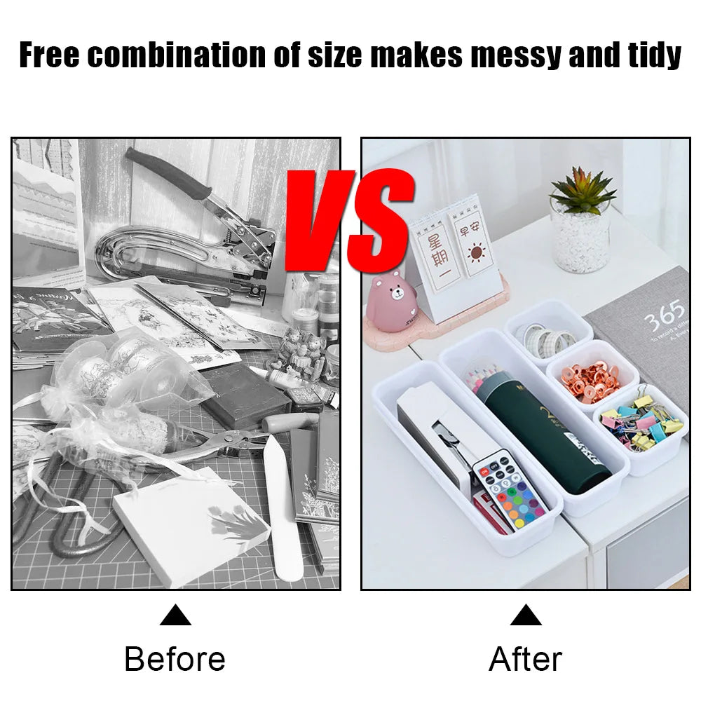 Storage Drawer Storage Box Kitchen Bathroom Storage Trays Closet Cover Sundries Jewellery Holder 8Pc/Set Make up Organizer Box