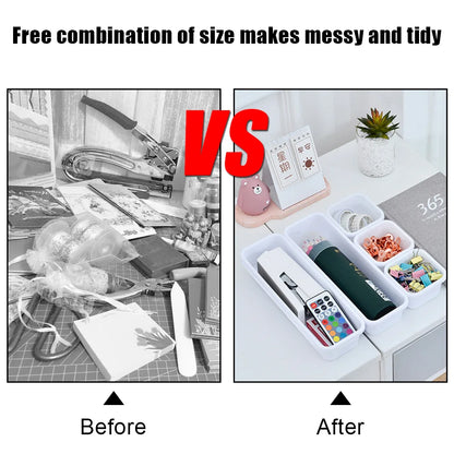 Storage Drawer Storage Box Kitchen Bathroom Storage Trays Closet Cover Sundries Jewellery Holder 8Pc/Set Make up Organizer Box