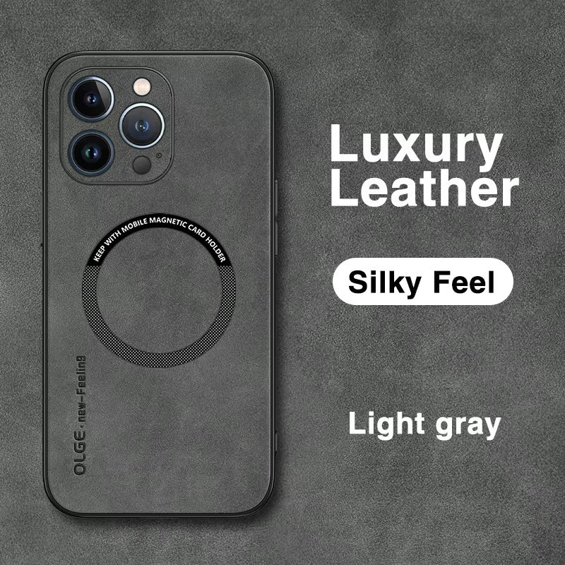 For Magsafe Luxury Leather Shockproof Phone Cases for Iphone 16 15 14 13 12 11 Pro Max 16E plus Magnetic Wireless Charging Cover