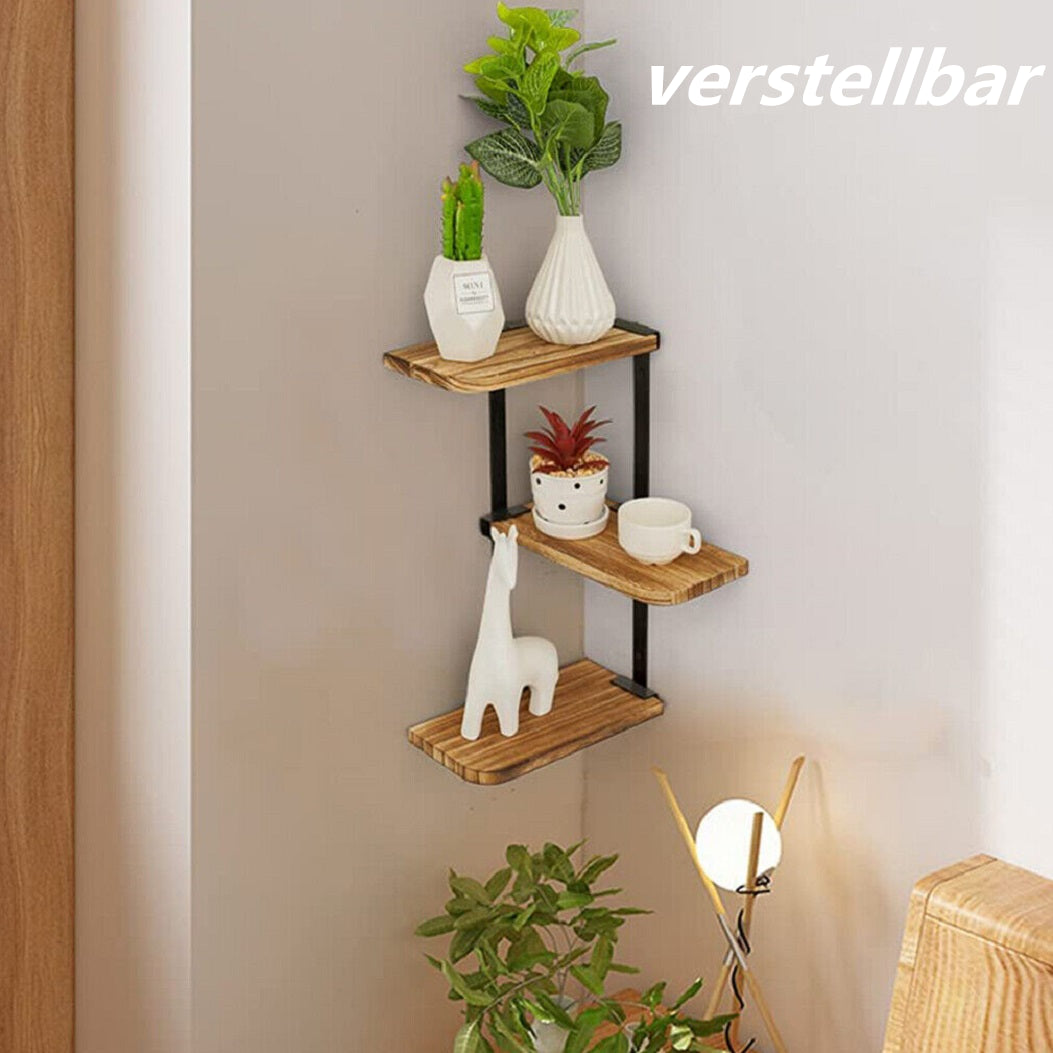 3 Ablagen Wandregal Hängeregal Schweberegal Board Holz Für Küchen Bad Bücher DHL