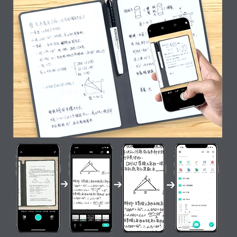 A5 Reusable Whiteboard Notebook Memo Book with Free Whiteboard Pen Erasing Cloth Weekly Planner Portable Notebooks