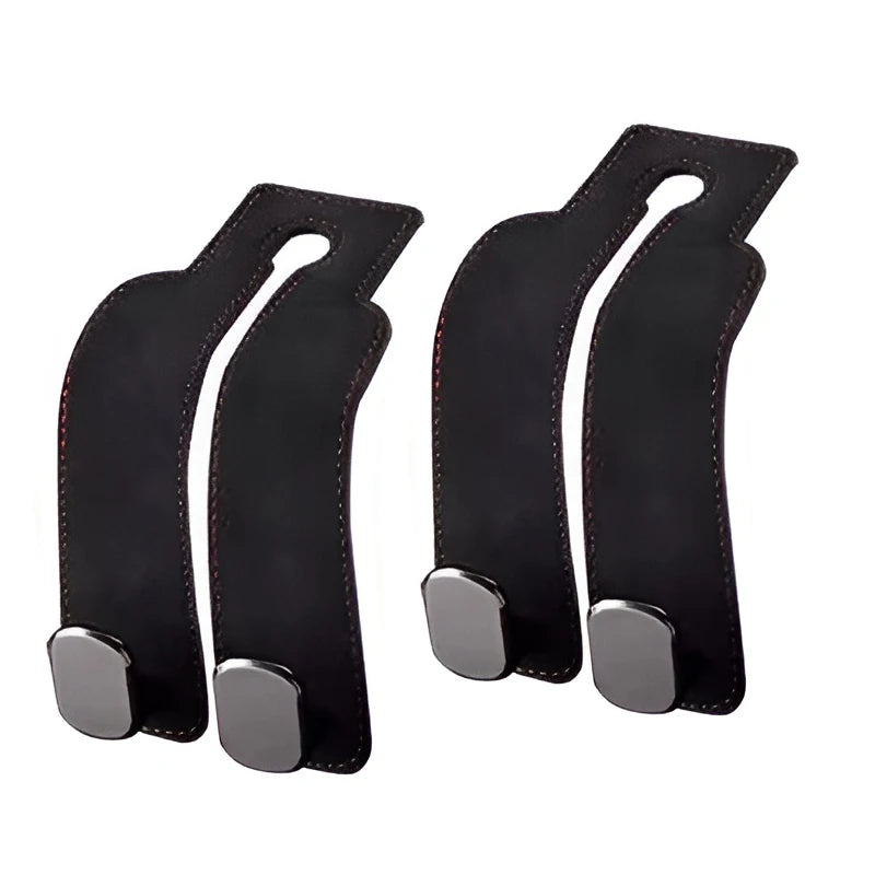 Quality Car Headrest Hook Premium Suede Rear Seat Hanging Dual Hook 20KG Large Load-Bearing Alloy Hook Hanger Universal