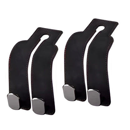 Quality Car Headrest Hook Premium Suede Rear Seat Hanging Dual Hook 20KG Large Load-Bearing Alloy Hook Hanger Universal
