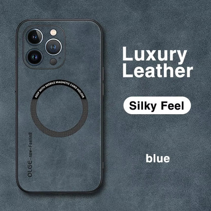 For Magsafe Luxury Leather Shockproof Phone Cases for Iphone 16 15 14 13 12 11 Pro Max 16E plus Magnetic Wireless Charging Cover