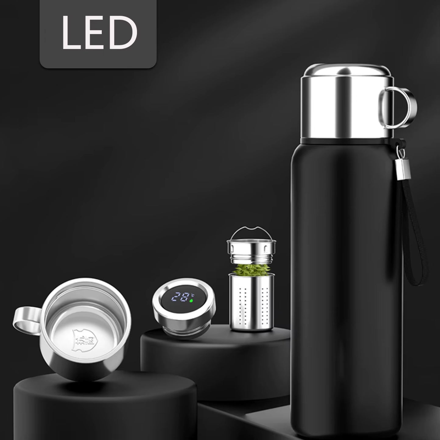 1200ML Smart Thermos Bottle Temperature Display Keep Cold and Hot Water Bottle Thermos for Water Tea Outdoor Sport Water Bottle